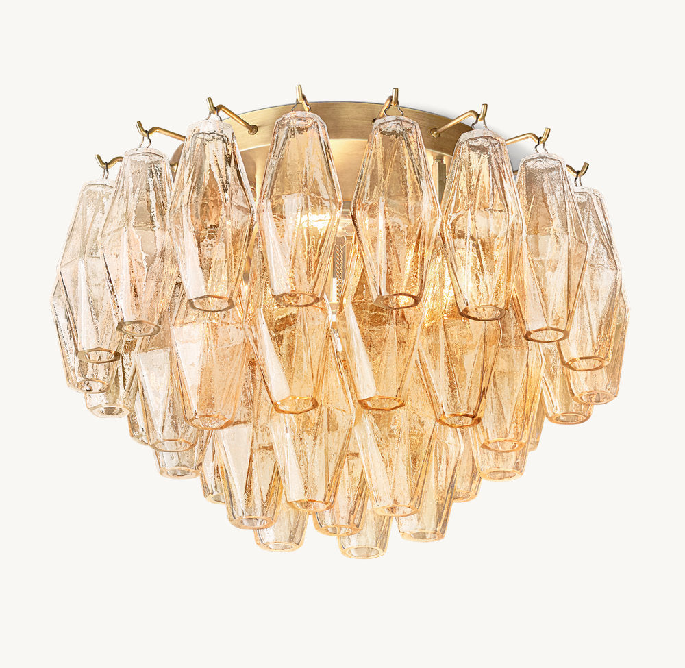 Smoke Glass Globe Cluster Flush Mount