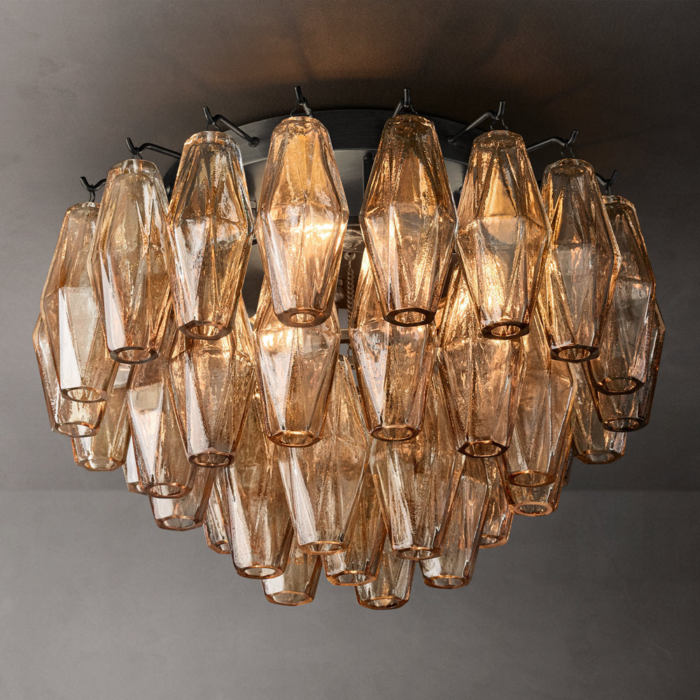 Smoke Glass Globe Cluster Flush Mount