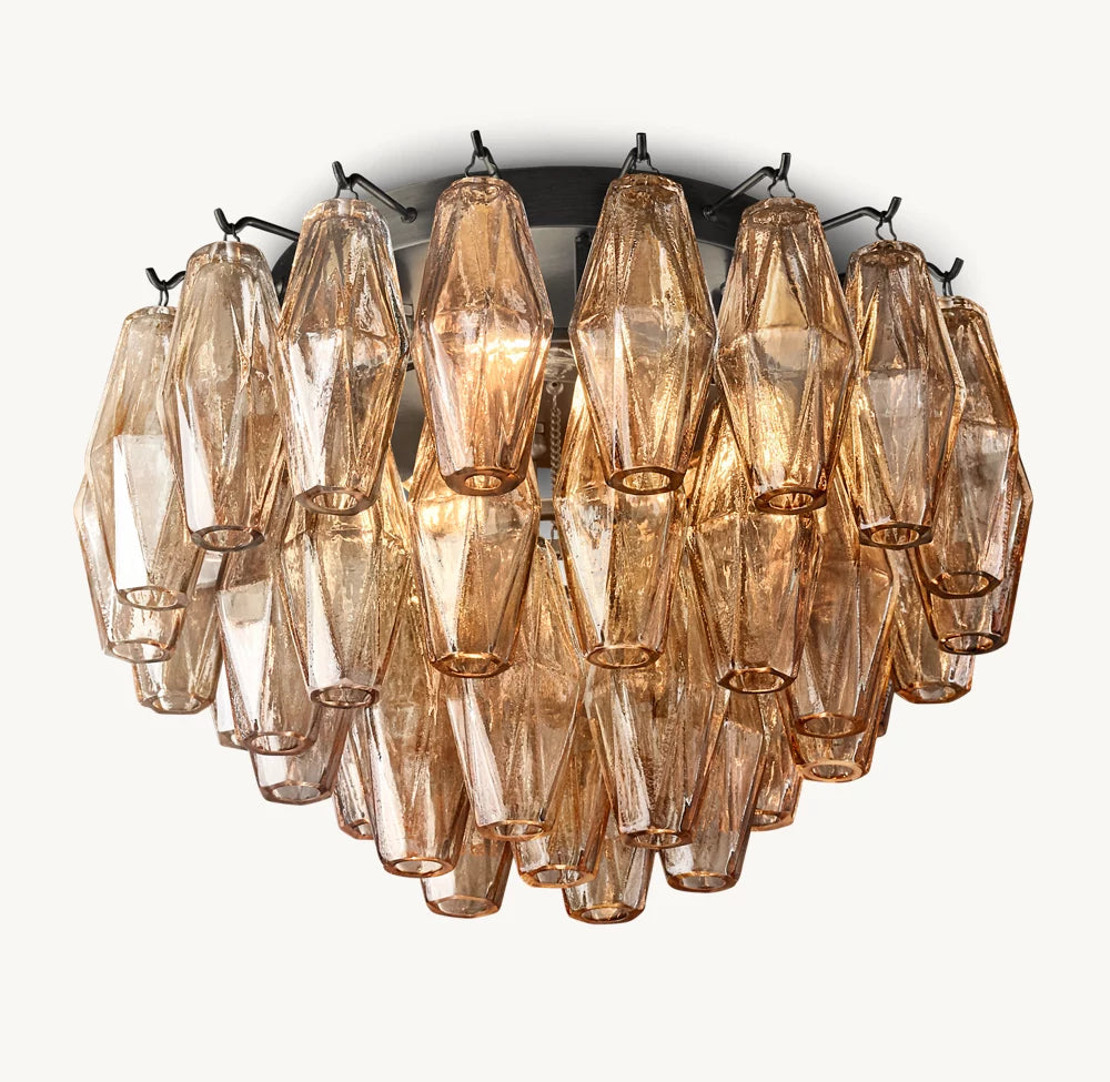 Smoke Glass Globe Cluster Flush Mount