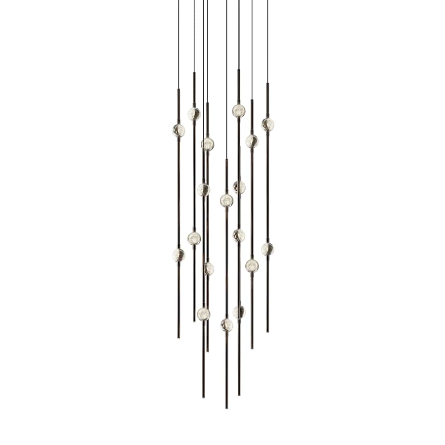 Sonneman Constellation 12" Wide LED Multi Light Pendant with Clear Faceted Acrylic Shades and 120" Cable - 3000K