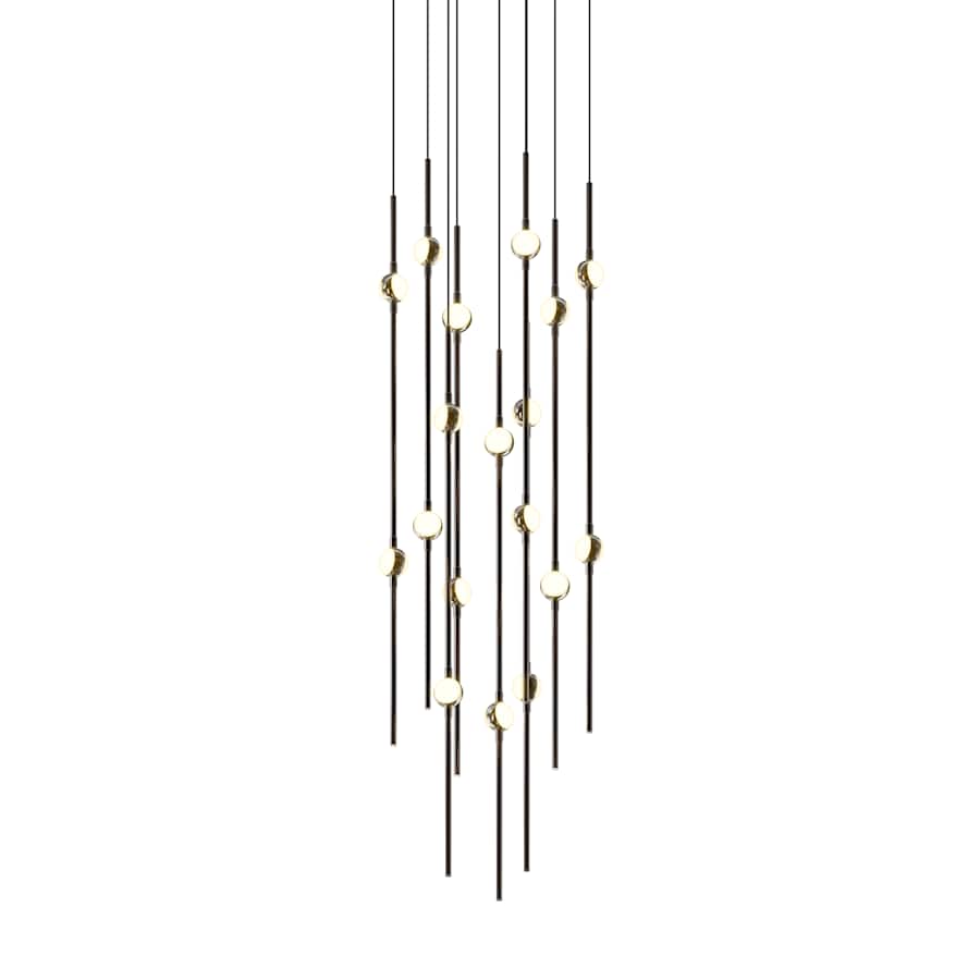 Sonneman Constellation 12" Wide LED Multi Light Pendant with White Optical Acrylic Shades and 240" Cable - 3000K
