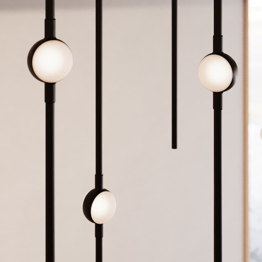 Sonneman Constellation 12" Wide LED Multi Light Pendant with White Optical Acrylic Shades and 240" Cable - 2200K