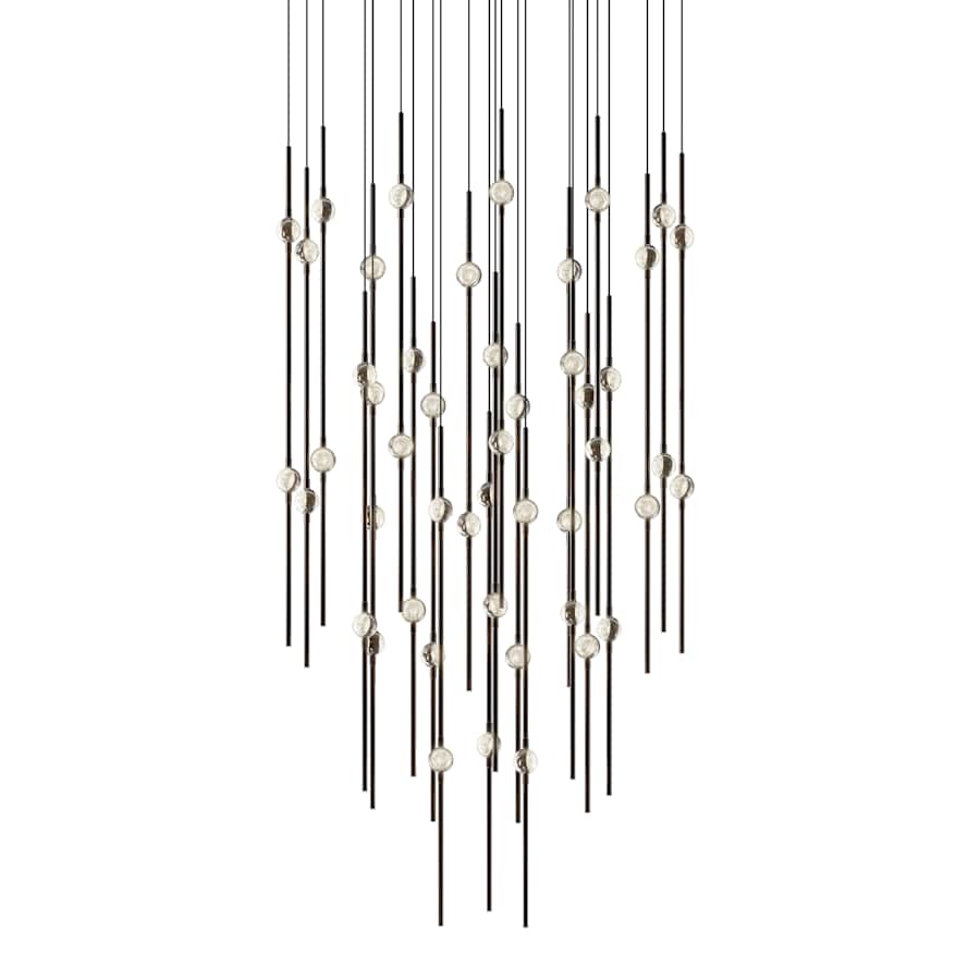 Sonneman Constellation 25" Wide LED Multi Light Pendant with Clear Faceted Acrylic Shades and 120" Cable - 3000K