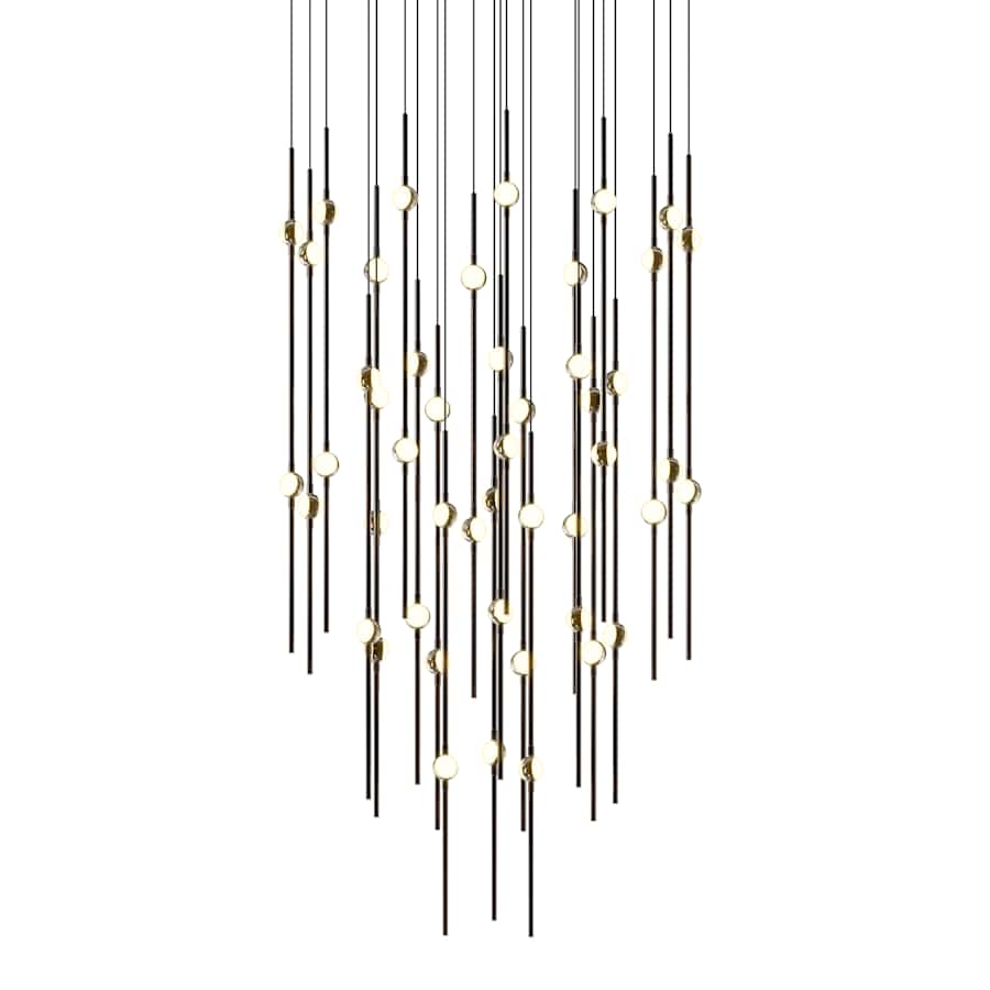 Sonneman Constellation 25" Wide LED Multi Light Pendant with White Optical Acrylic Shades and 240" Cable - 2700K
