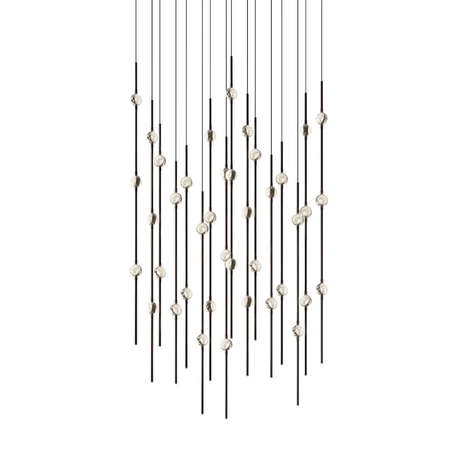 Sonneman Constellation 22" Wide LED Multi Light Pendant with Clear Faceted Acrylic Shades and 120" Cable - 2200K