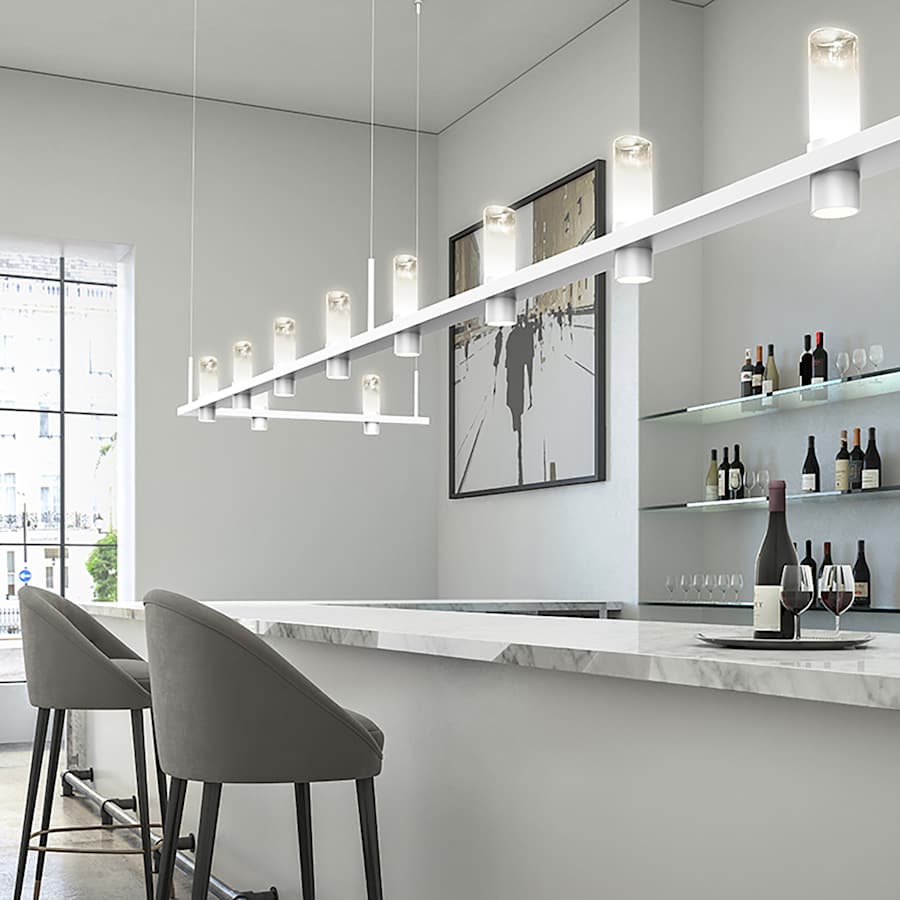 Sonneman Intervals 97" Wide Pillar Candle Linear Chandelier