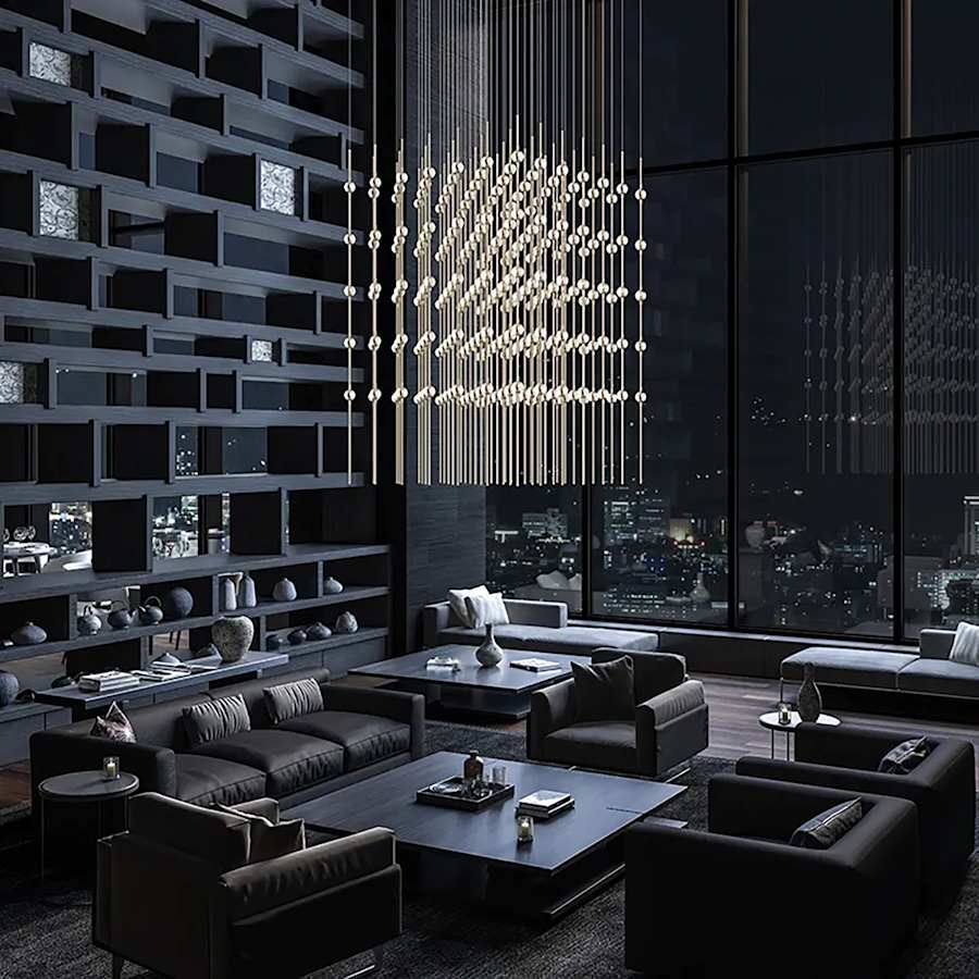 Sonneman Constellation Cosmic Cube 245 Light 30" Wide LED Abstract Multi Light Pendant
