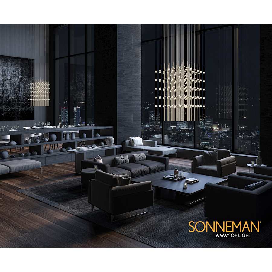 Sonneman Constellation Cosmic Cube 245 Light 30" Wide LED Abstract Multi Light Pendant