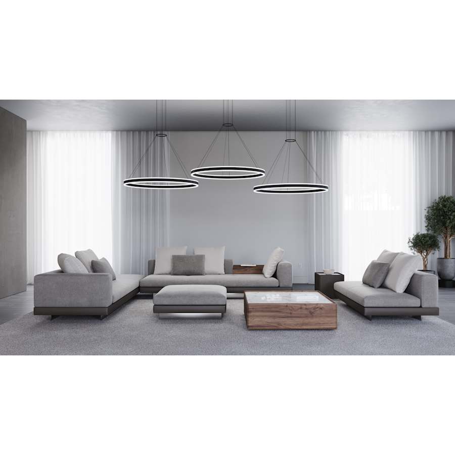 Sonneman Double Corona 59" Wide Integrated LED Ring Chandelier with Acrylic Shades