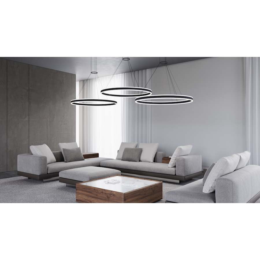 Sonneman Double Corona 59" Wide Integrated LED Ring Chandelier with Acrylic Shades
