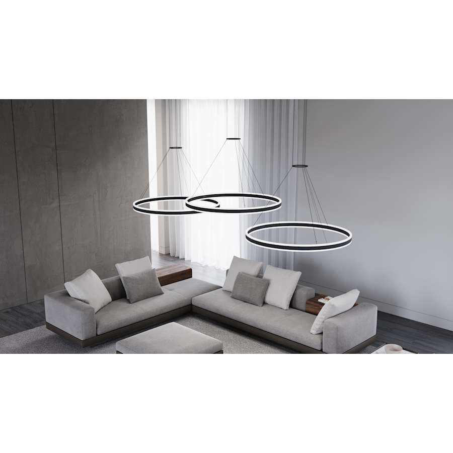 Sonneman Double Corona 59" Wide Integrated LED Ring Chandelier with Acrylic Shades