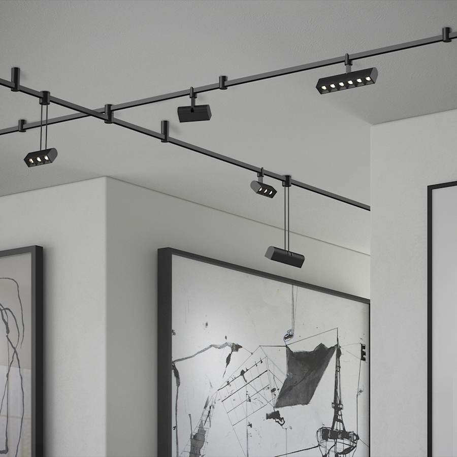 Sonneman Suspenders 18 Light 97" Wide LED Fixed Rail Ceiling Fixture
