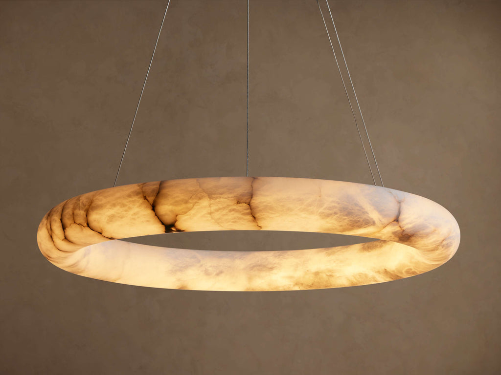 Spanish Alabaster Floating Halo Chandelier