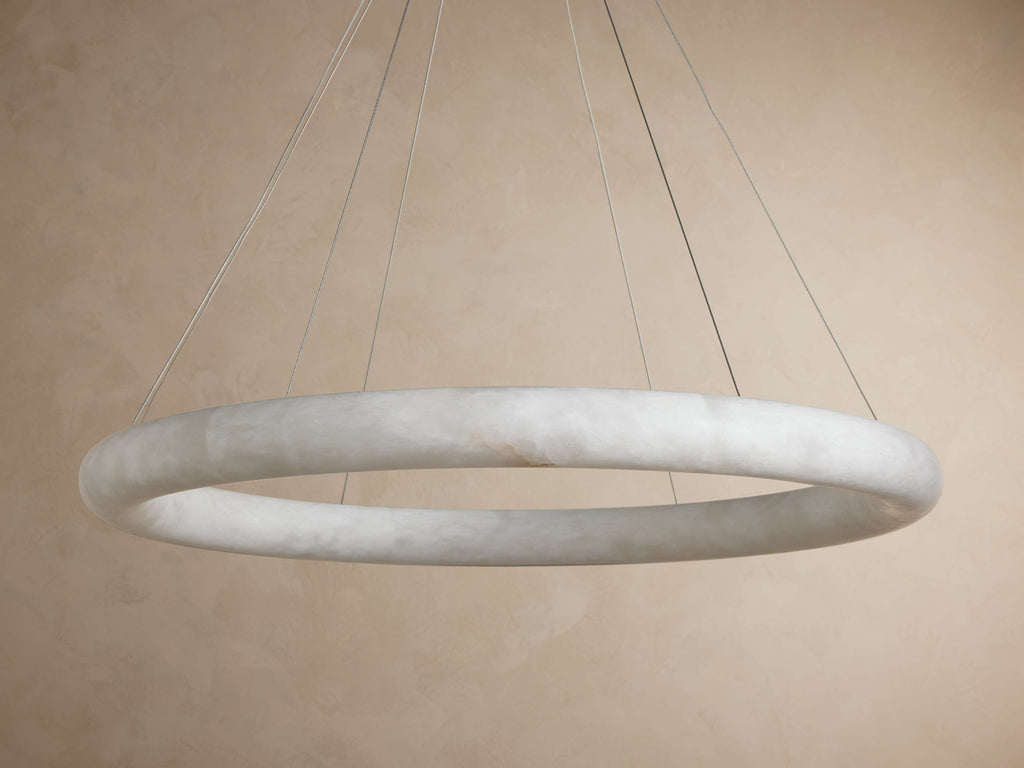 Spanish Alabaster Floating Halo Chandelier