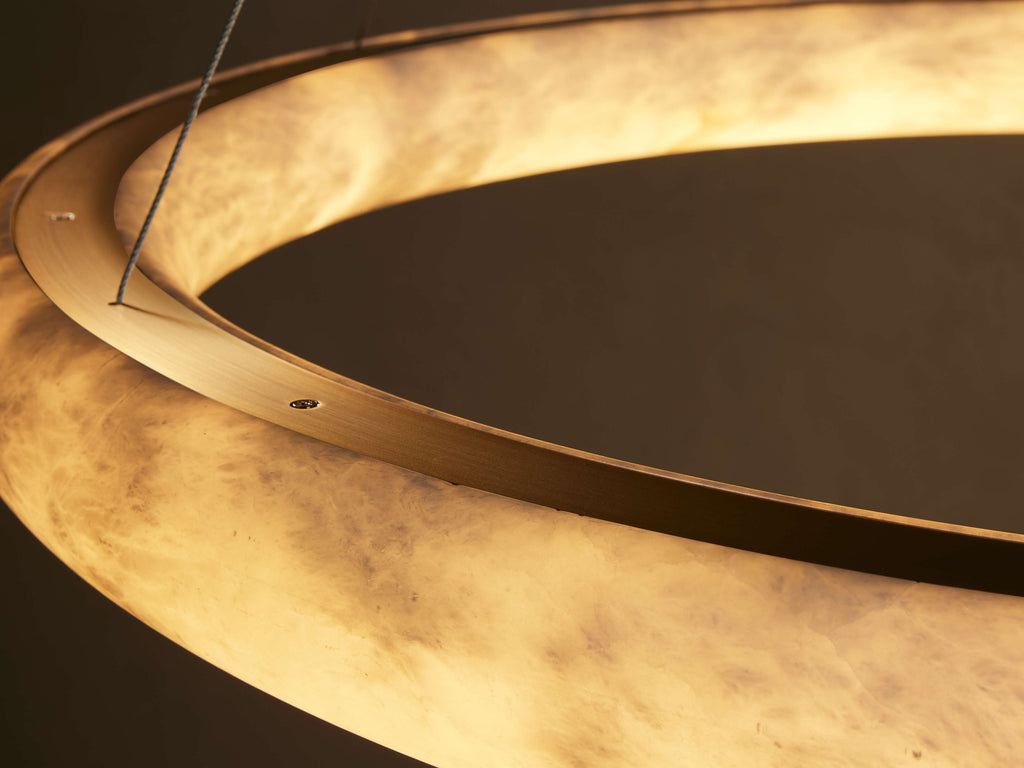 Spanish Alabaster Floating Halo Chandelier