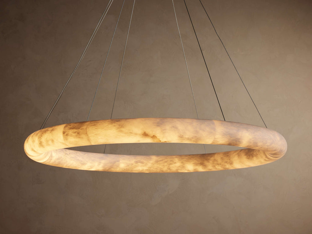Spanish Alabaster Floating Halo Chandelier