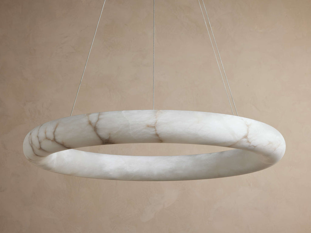 Spanish Alabaster Floating Halo Chandelier