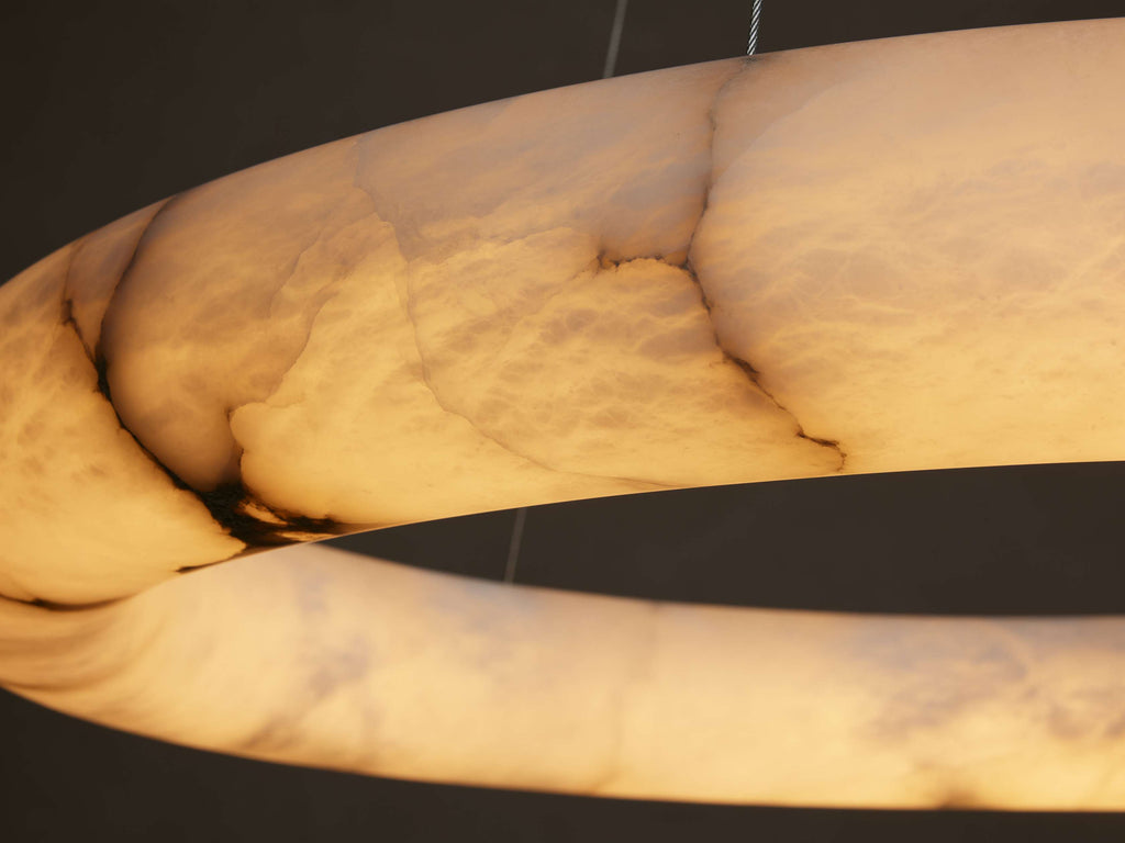 Spanish Alabaster Floating Halo Chandelier