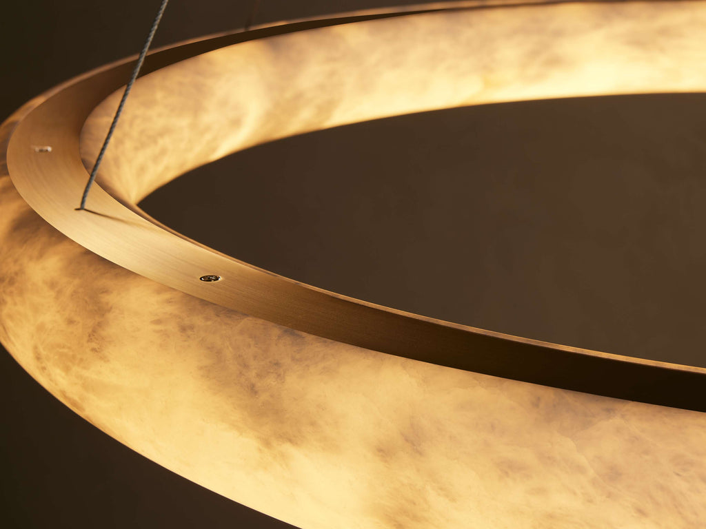 Spanish Alabaster Floating Halo Chandelier