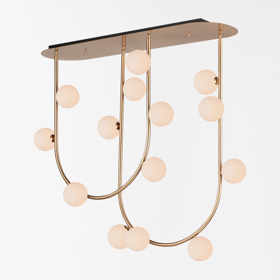 Studio M Contour 14 Light 43" Wide LED Semi-Flush Ceiling Fixture by Nina Magon