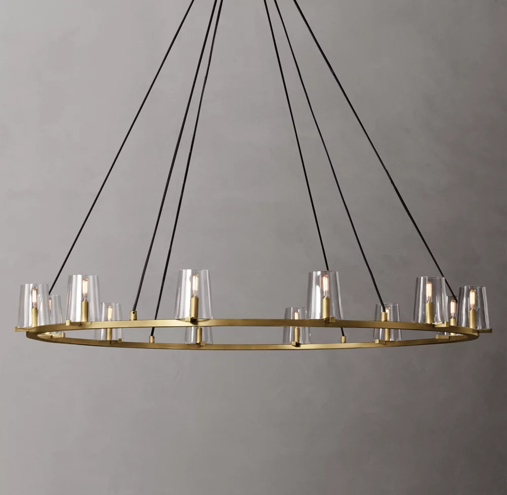 Tapered Glass Radial Chandelier