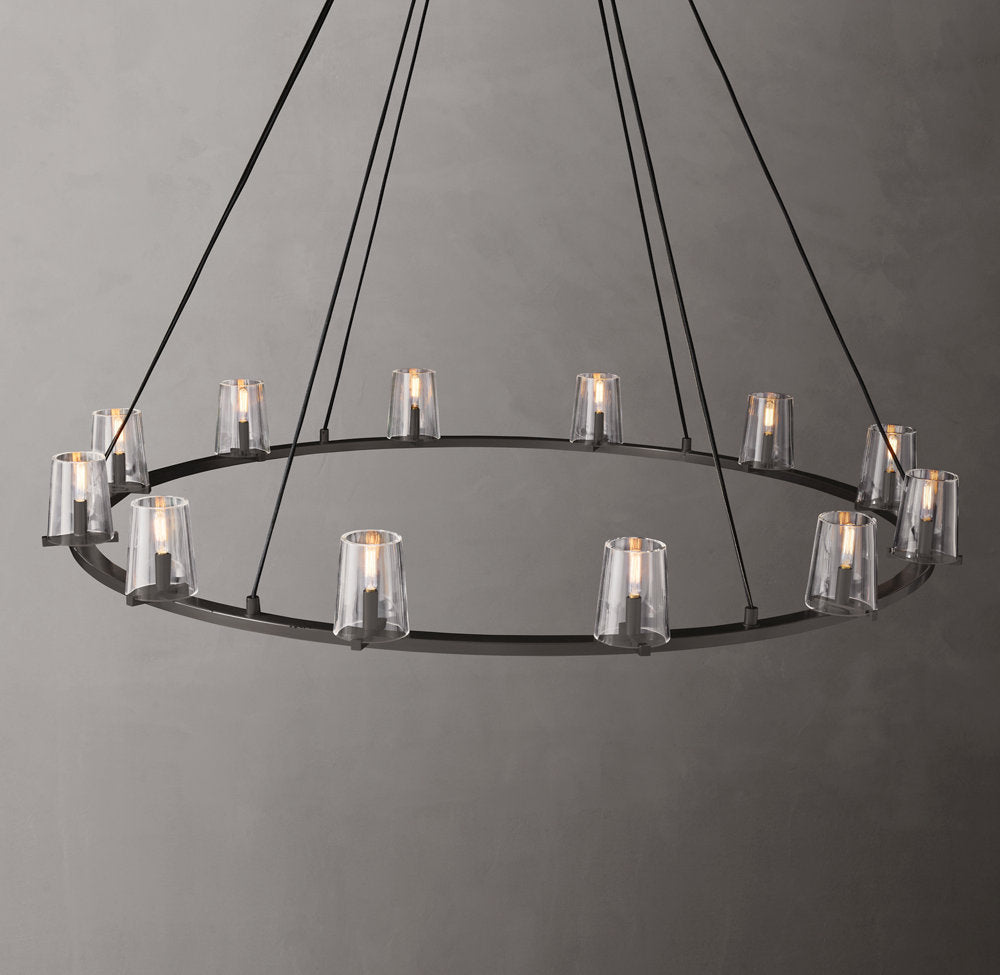 Tapered Glass Radial Chandelier