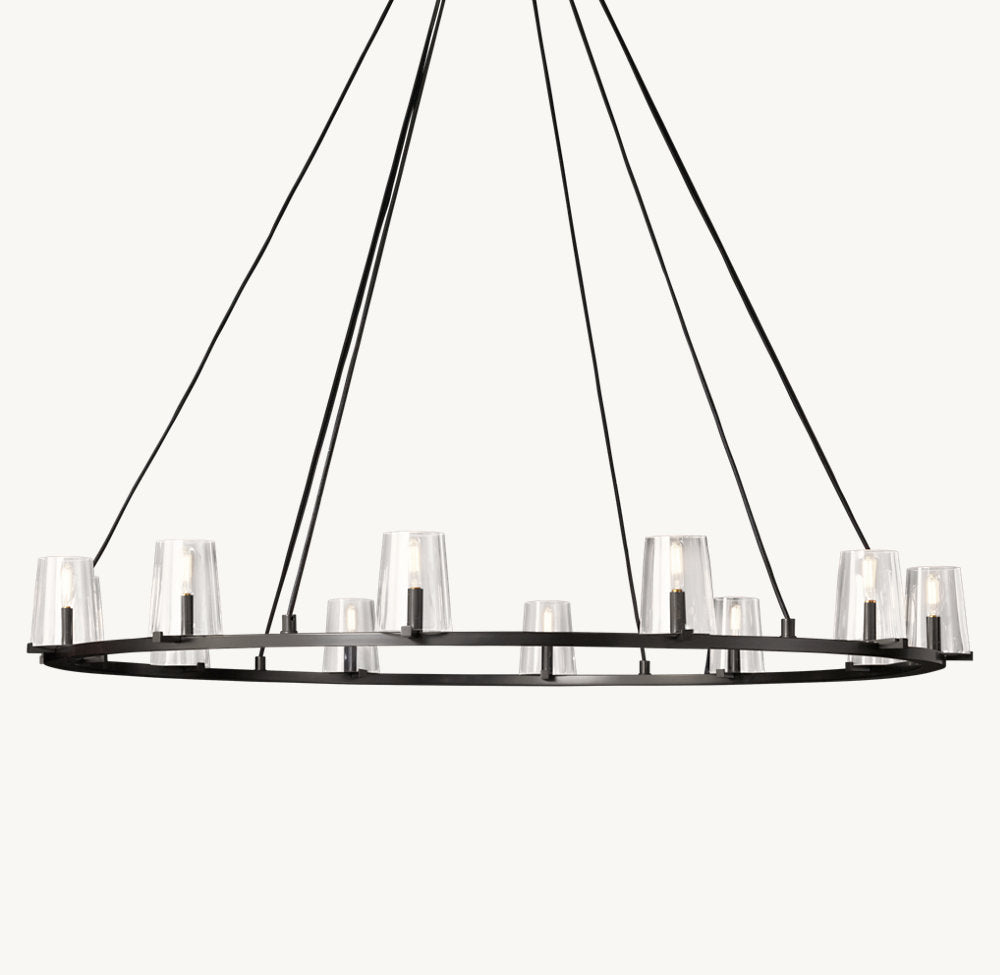 Tapered Glass Radial Chandelier
