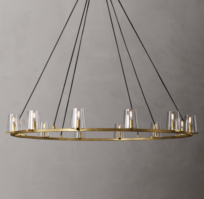 Tapered Glass Radial Chandelier