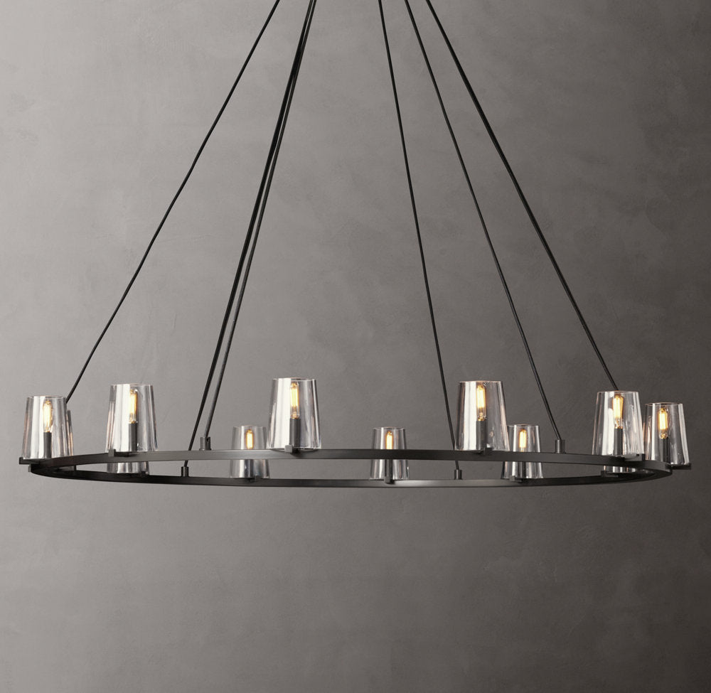 Tapered Glass Radial Chandelier