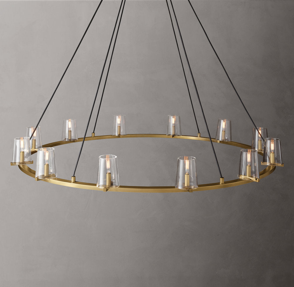 Tapered Glass Radial Chandelier