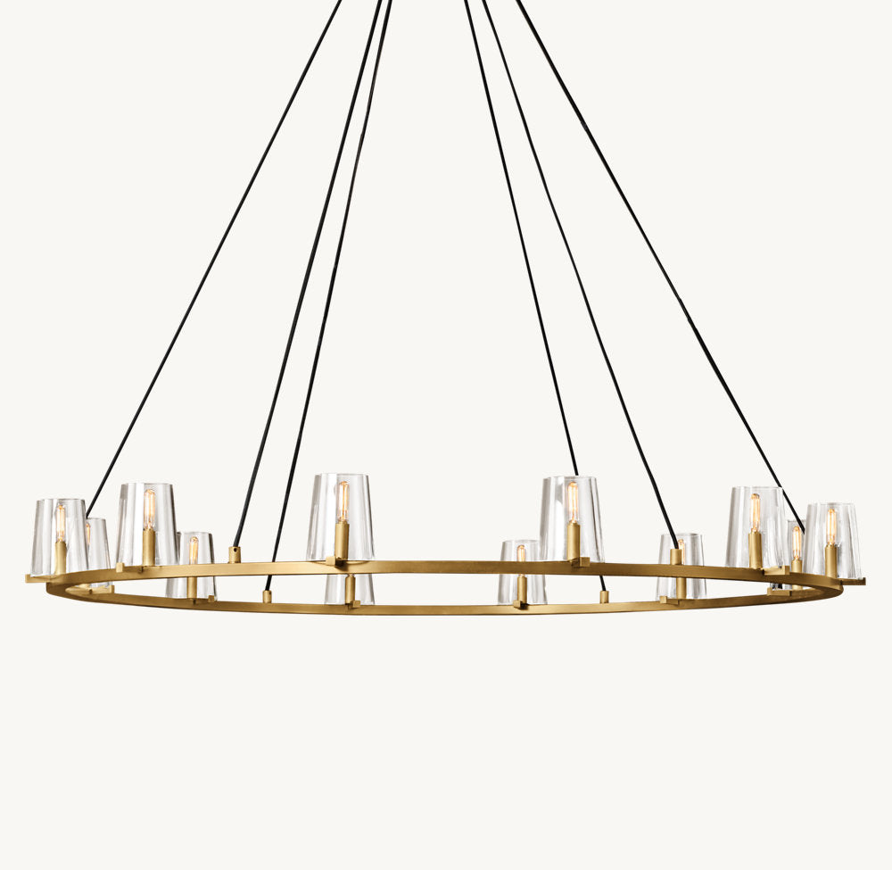 Tapered Glass Radial Chandelier