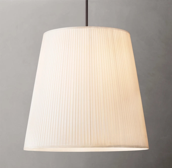 Tapered Pleated Silk Pendant