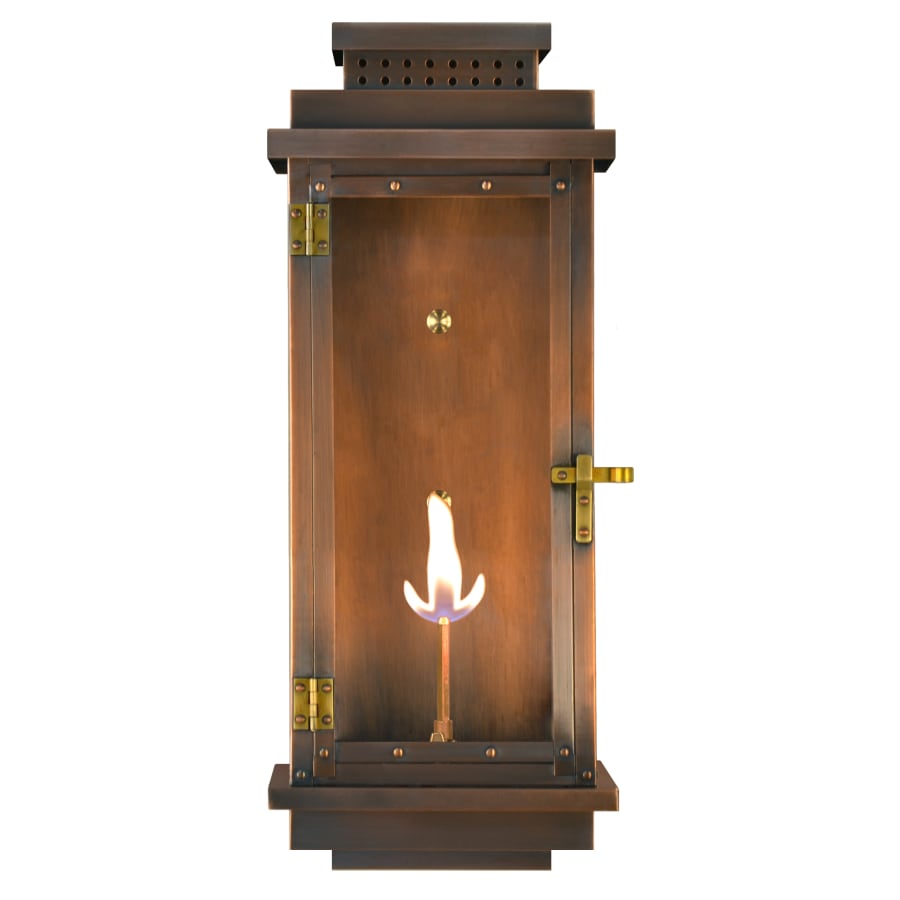 The CopperSmith Contempo 31" Tall Copper Natural Gas Flush Mount Outdoor Wall Sconce