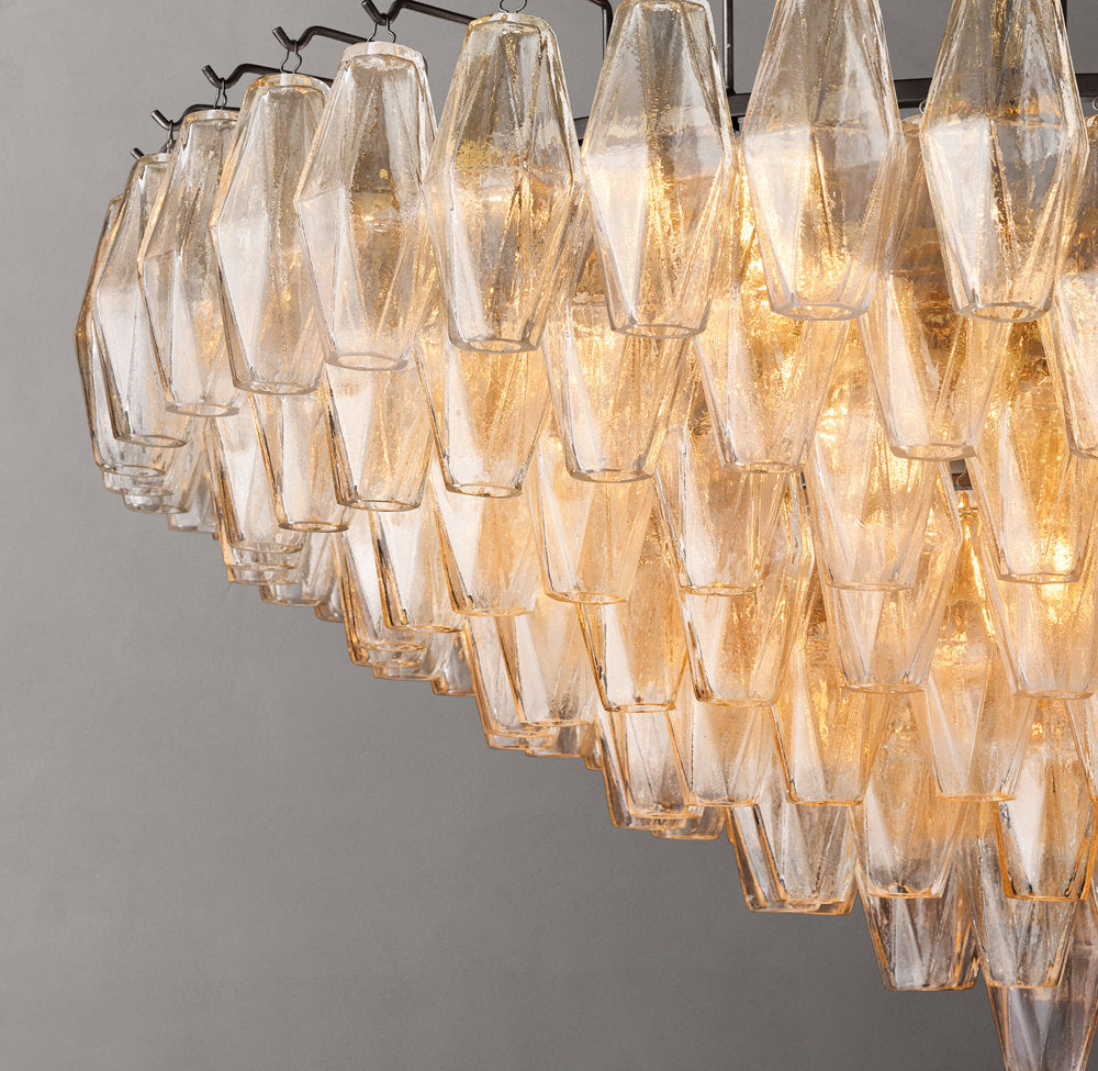 Tiered Clear Glass Crown Chandelier