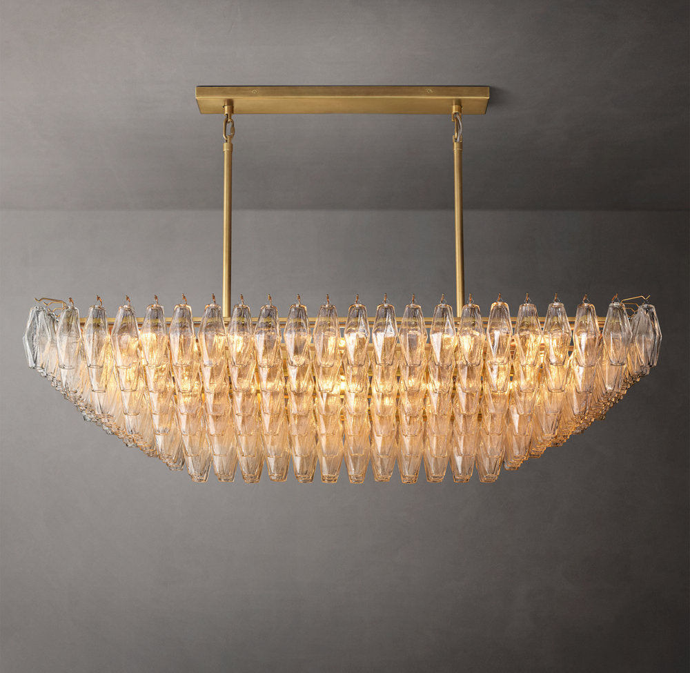 Tiered Clear Glass Island Crown Chandelier