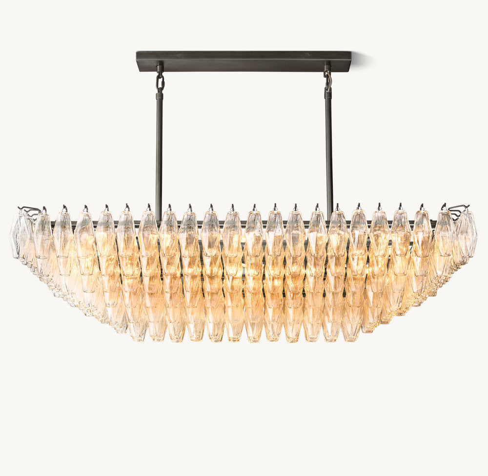 Tiered Clear Glass Island Crown Chandelier