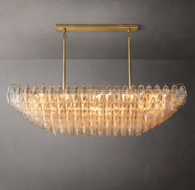 Tiered Clear Glass Island Crown Chandelier