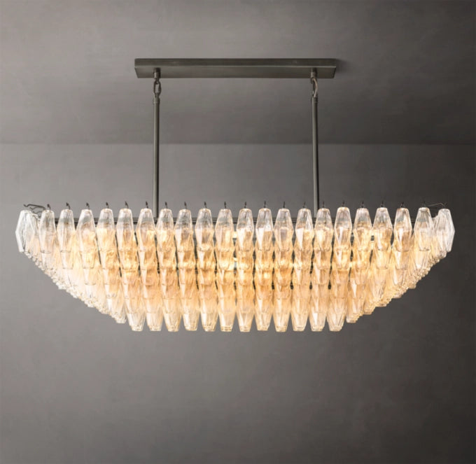 Tiered Clear Glass Island Crown Chandelier