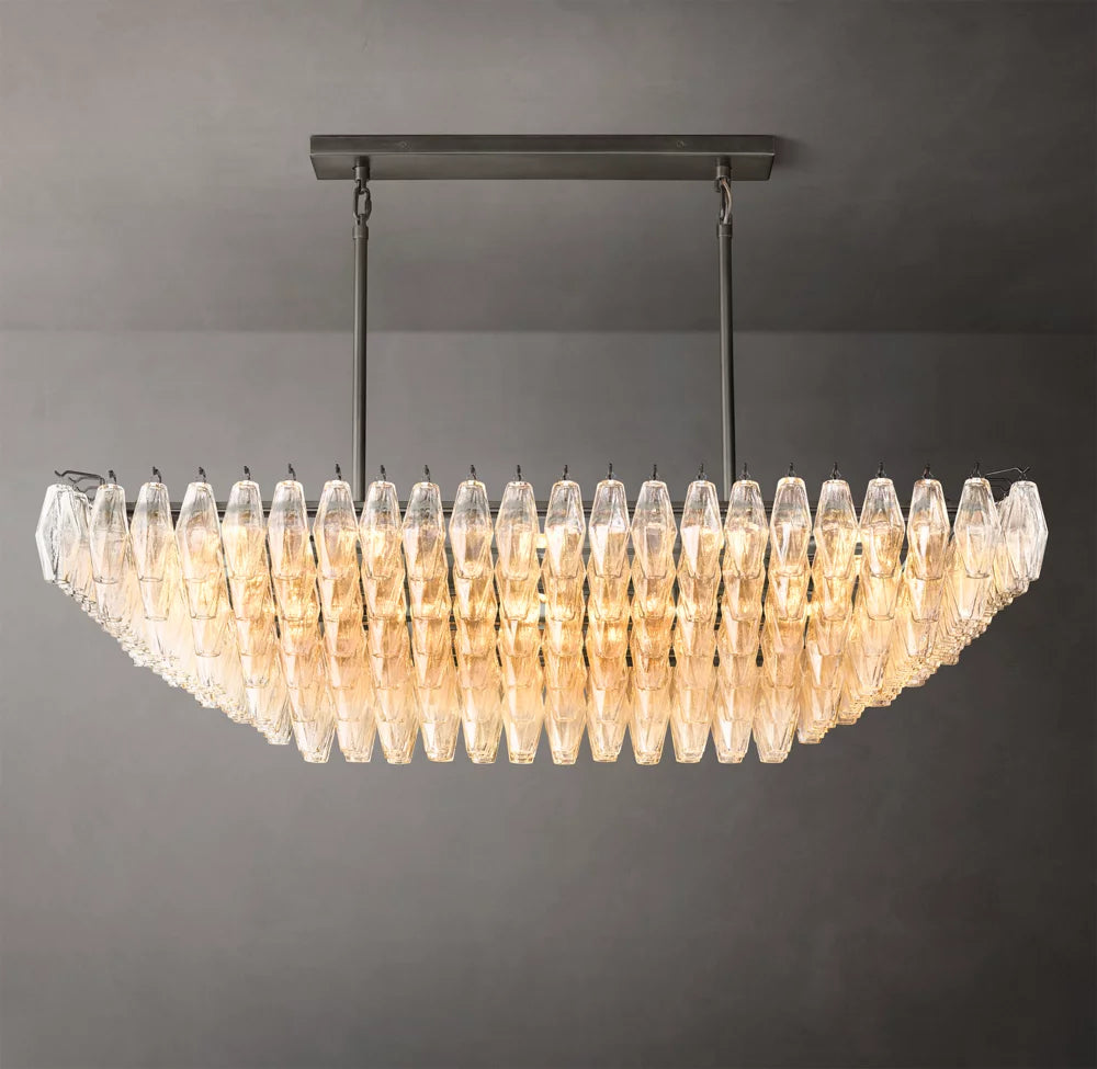 Tiered Clear Glass Island Crown Chandelier