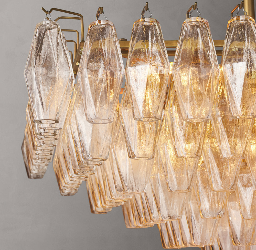 Tiered Clear Glass Island Crown Chandelier