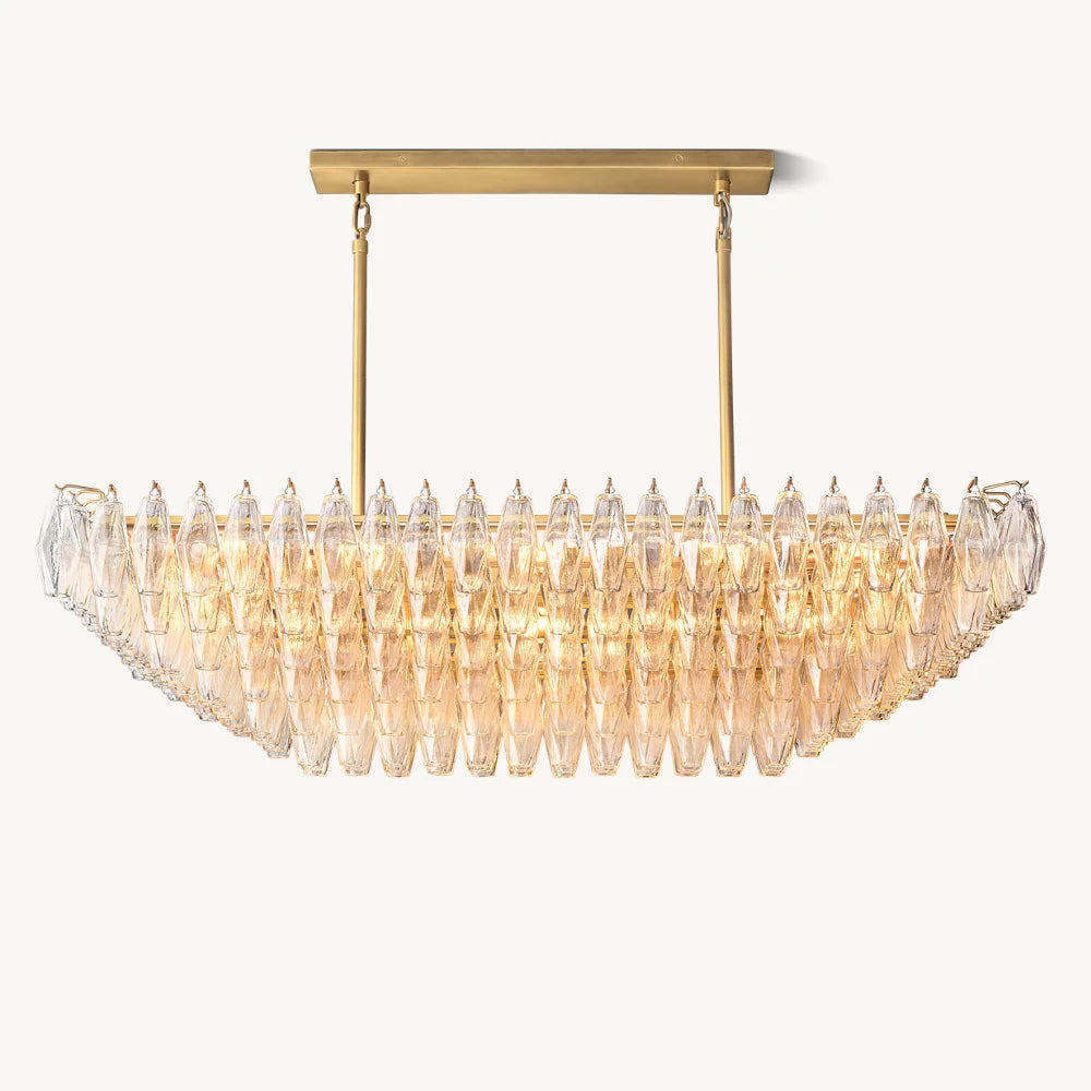 Tiered Clear Glass Island Crown Chandelier