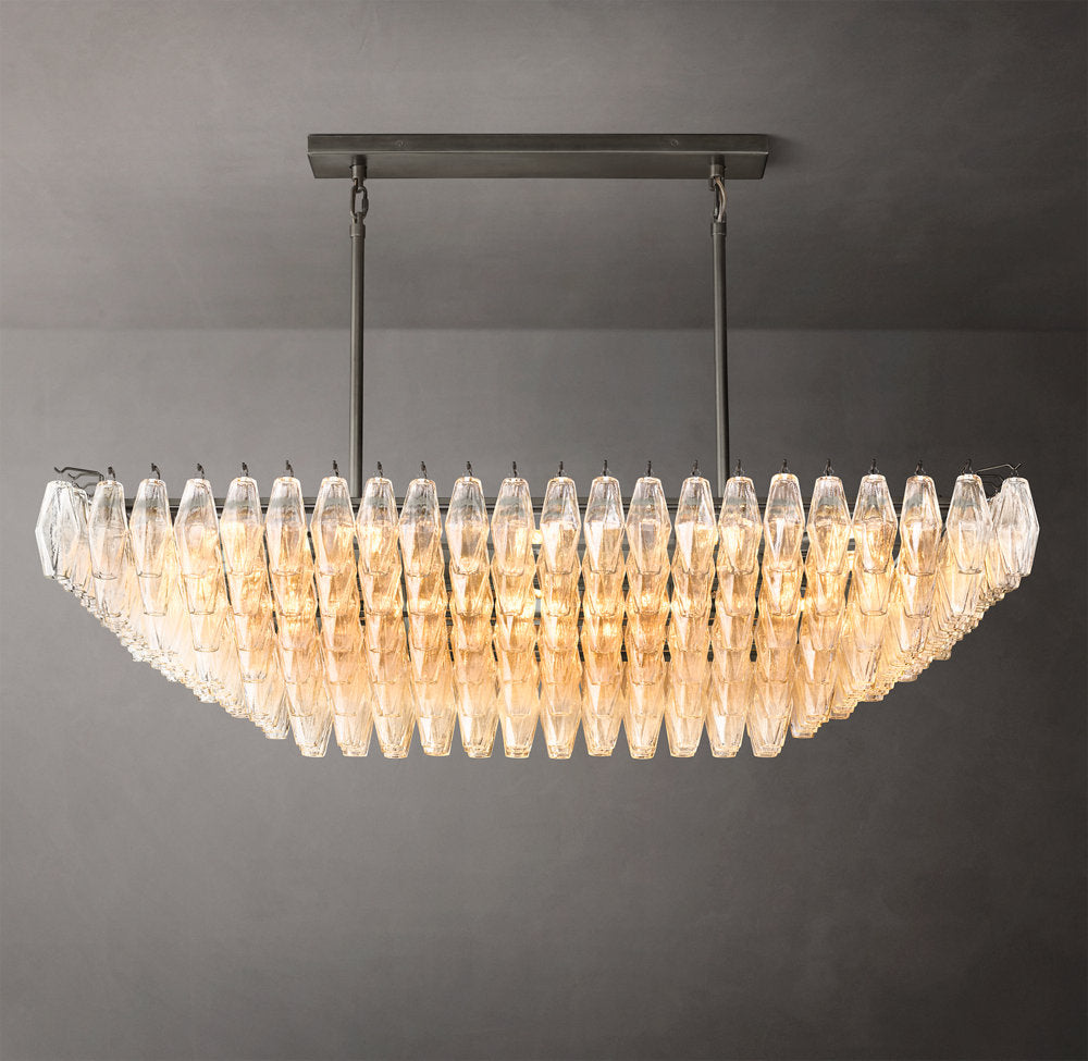 Tiered Clear Glass Island Crown Chandelier