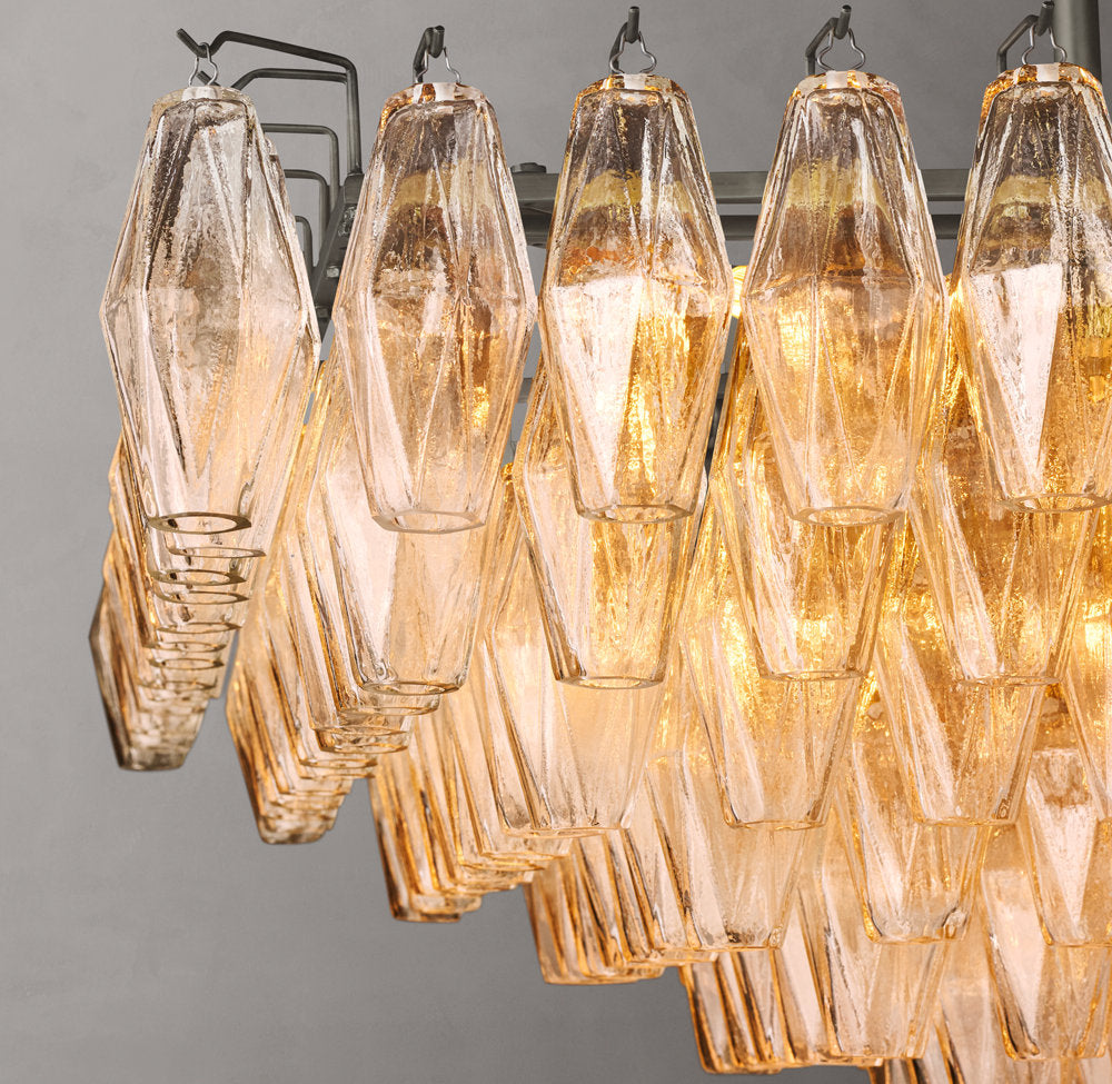 Tiered Clear Glass Island Crown Chandelier