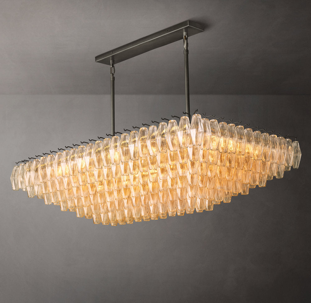 Tiered Clear Glass Island Crown Chandelier