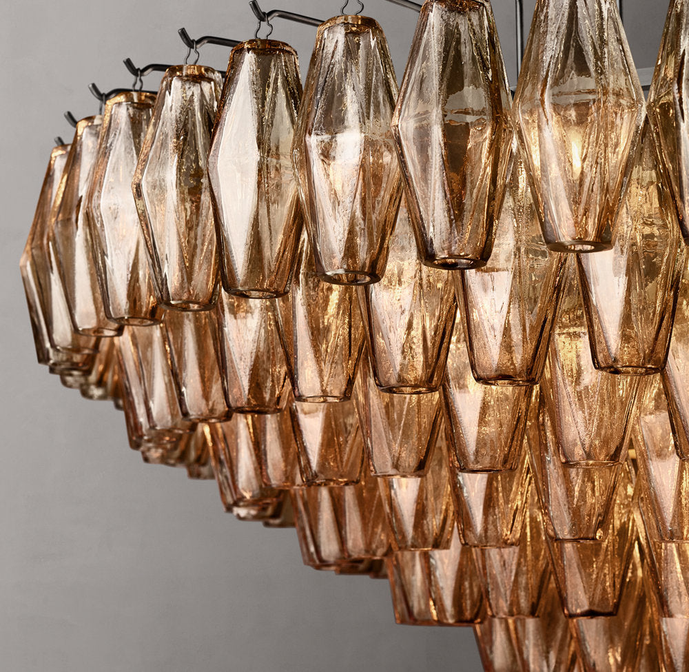 Tiered Smoke Glass Drum Chandelier