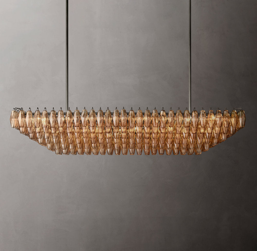 Tiered Smoke Glass Island Chandelier