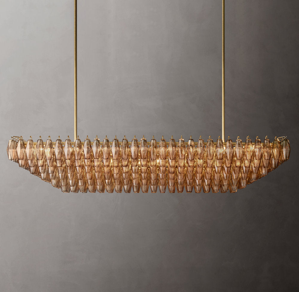 Tiered Smoke Glass Island Chandelier