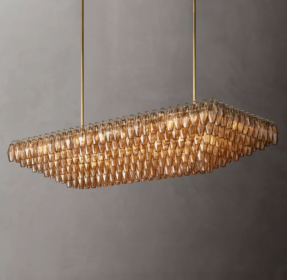 Tiered Smoke Glass Island Chandelier