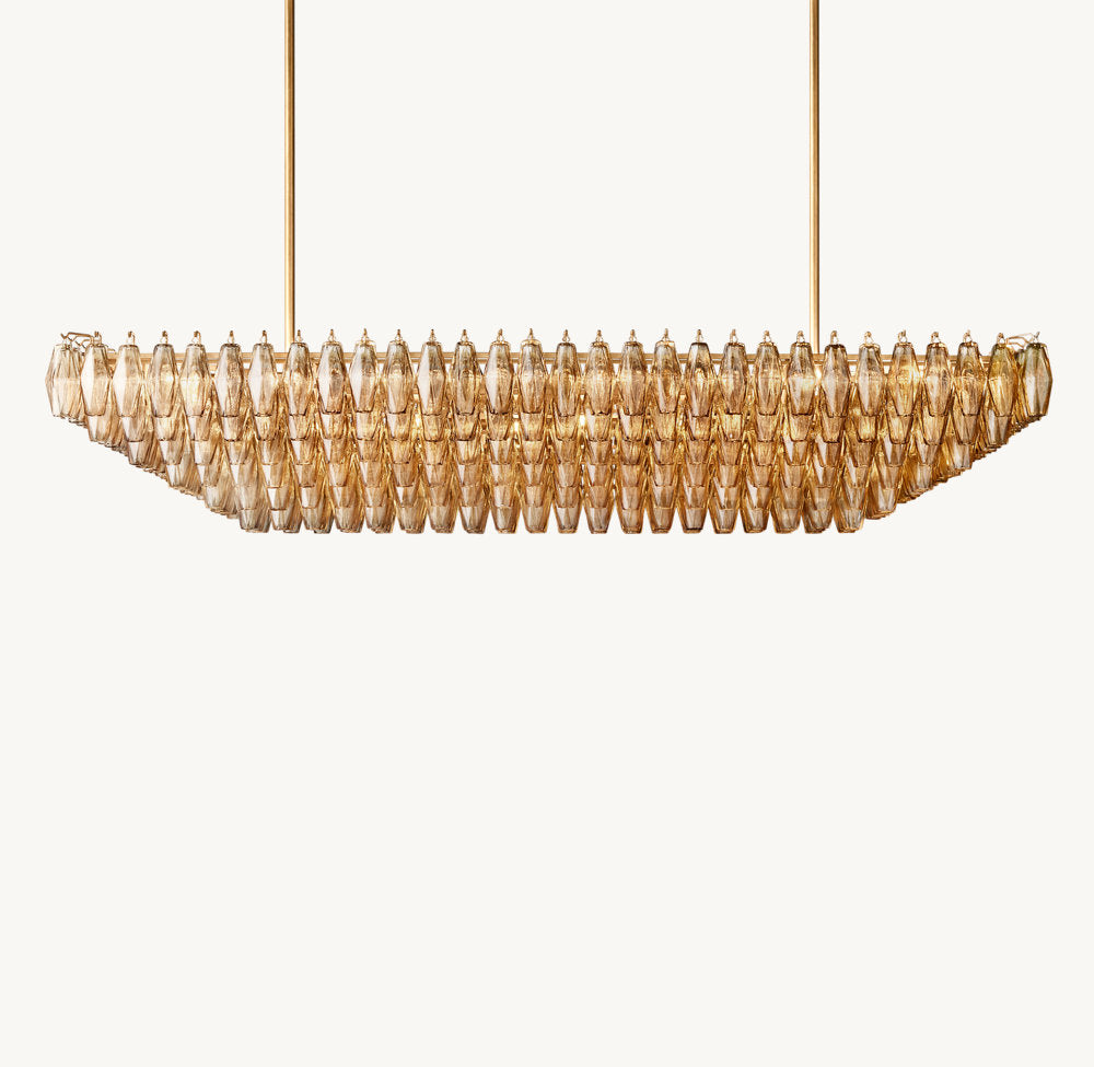 Tiered Smoke Glass Island Chandelier