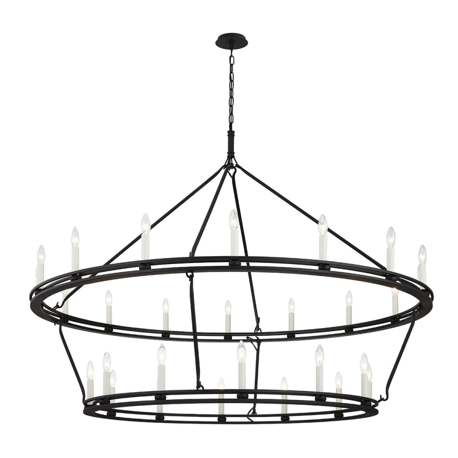 Troy Lighting Sutton 28 Light 52" Wide Taper Candle Chandelier - Textured Black